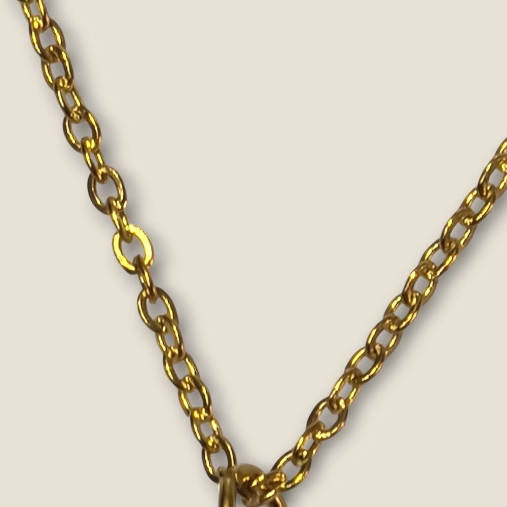 New Gold Paw Print Charm Necklace Dog Cat Pet - Picture 4 of 5